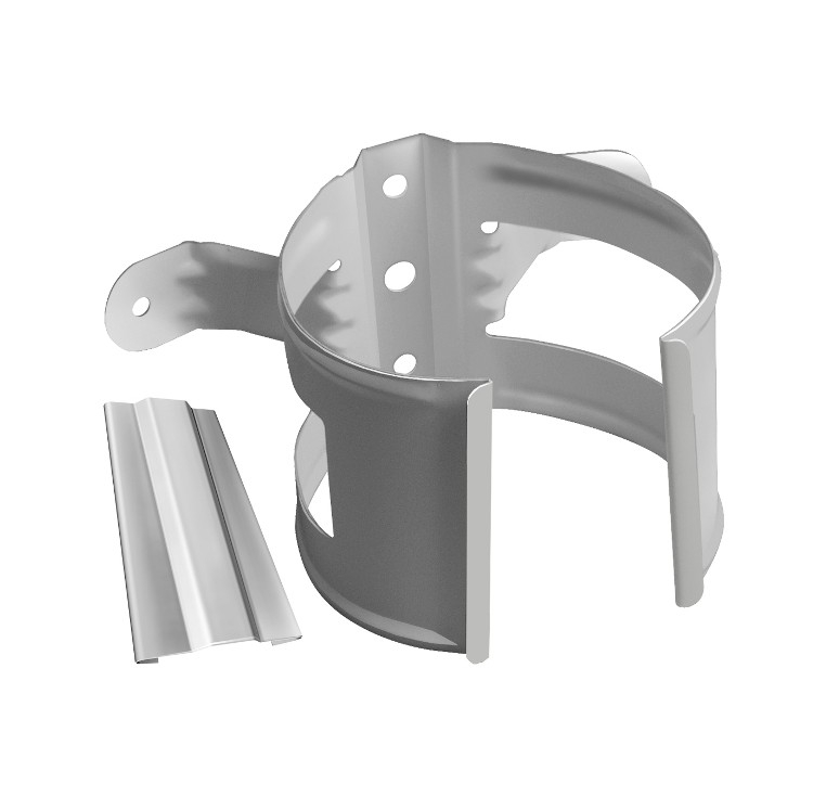 Хомут трубы металлический на дерево ПВХ